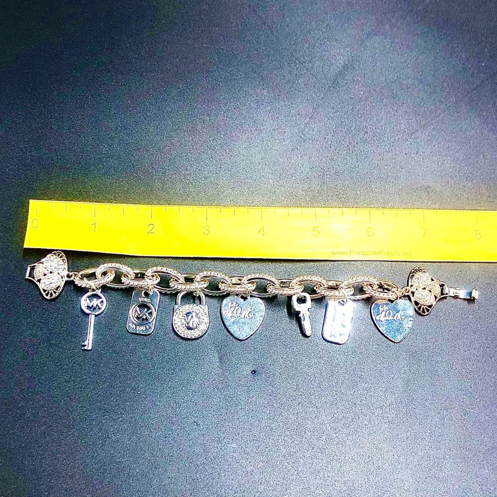 Inspired Silver Heart Charm Bracelet